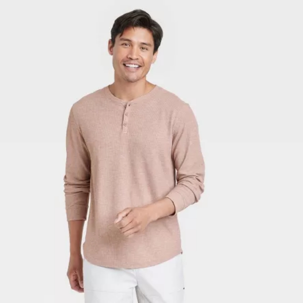 13. Men's Waffle-Knit Henley Athletic Top - All in Motion